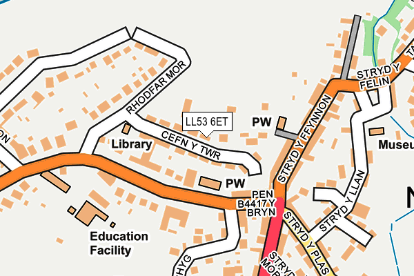 LL53 6ET map - OS OpenMap – Local (Ordnance Survey)