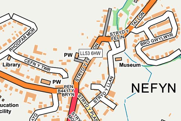 LL53 6HW map - OS OpenMap – Local (Ordnance Survey)