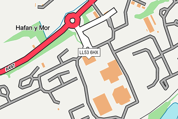 LL53 6HX map - OS OpenMap – Local (Ordnance Survey)