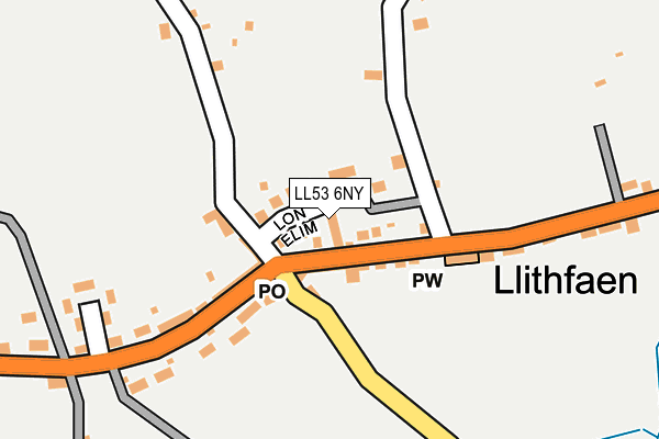 LL53 6NY map - OS OpenMap – Local (Ordnance Survey)