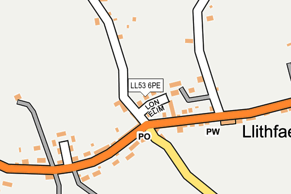 LL53 6PE map - OS OpenMap – Local (Ordnance Survey)