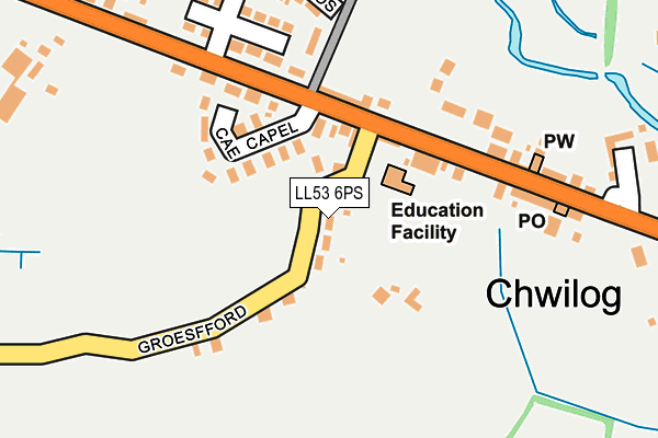 LL53 6PS map - OS OpenMap – Local (Ordnance Survey)