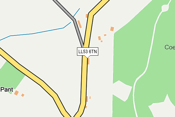 LL53 6TN map - OS OpenMap – Local (Ordnance Survey)