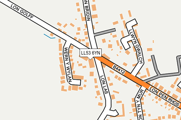 LL53 6YN map - OS OpenMap – Local (Ordnance Survey)