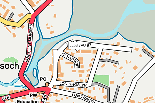 LL53 7AU map - OS OpenMap – Local (Ordnance Survey)
