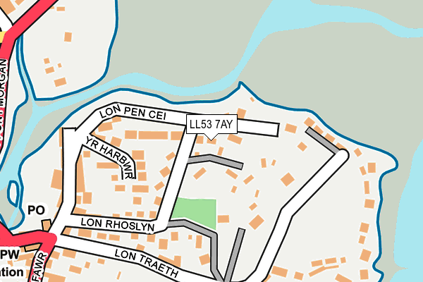 LL53 7AY map - OS OpenMap – Local (Ordnance Survey)