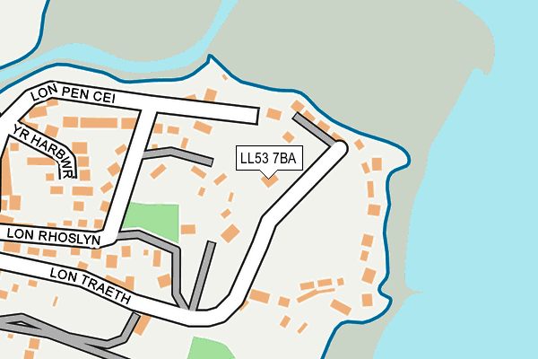LL53 7BA map - OS OpenMap – Local (Ordnance Survey)