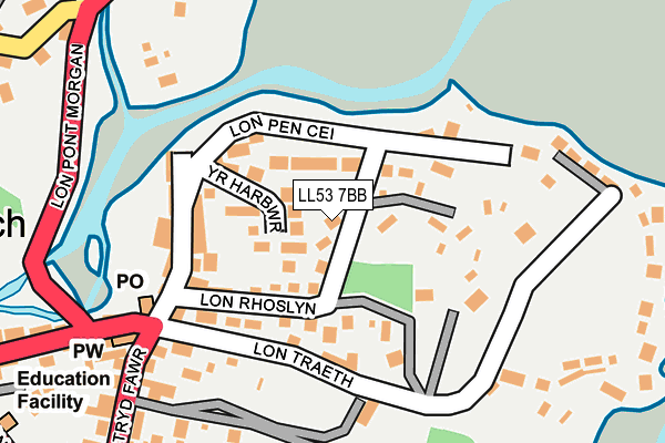 LL53 7BB map - OS OpenMap – Local (Ordnance Survey)