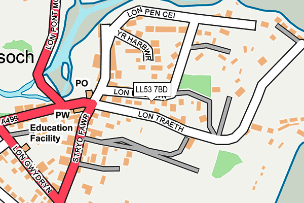 LL53 7BD map - OS OpenMap – Local (Ordnance Survey)