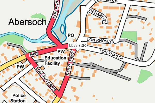 LL53 7DR map - OS OpenMap – Local (Ordnance Survey)