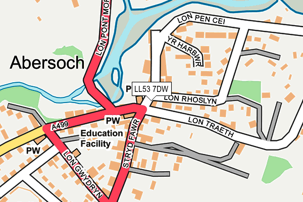 LL53 7DW map - OS OpenMap – Local (Ordnance Survey)