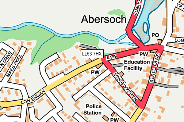 LL53 7HX map - OS OpenMap – Local (Ordnance Survey)