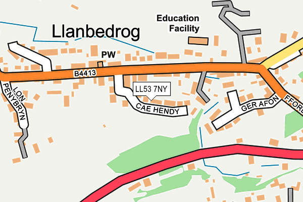 LL53 7NY map - OS OpenMap – Local (Ordnance Survey)