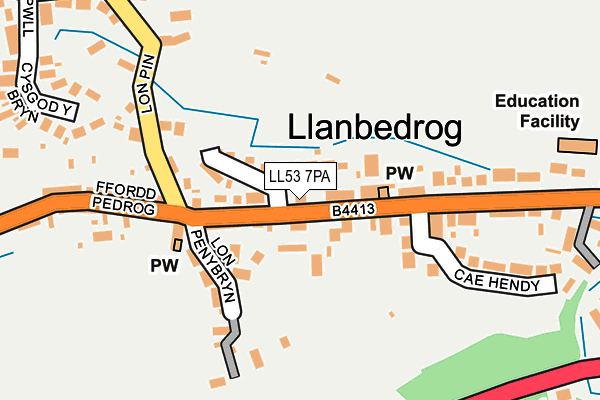 LL53 7PA map - OS OpenMap – Local (Ordnance Survey)