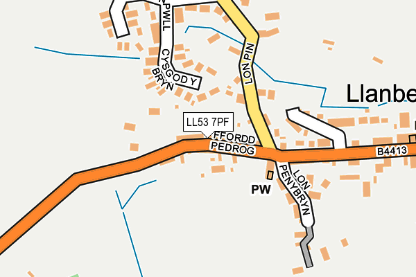 LL53 7PF map - OS OpenMap – Local (Ordnance Survey)