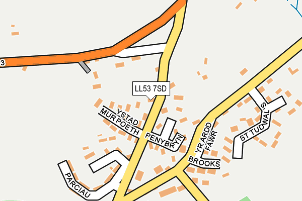 LL53 7SD map - OS OpenMap – Local (Ordnance Survey)
