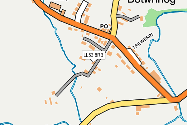 LL53 8RB map - OS OpenMap – Local (Ordnance Survey)