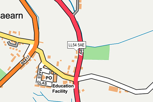LL54 5AE map - OS OpenMap – Local (Ordnance Survey)