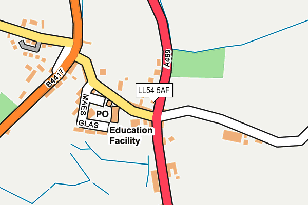 LL54 5AF map - OS OpenMap – Local (Ordnance Survey)