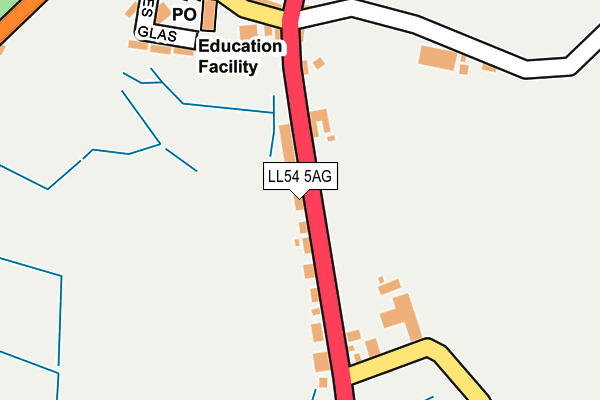 LL54 5AG map - OS OpenMap – Local (Ordnance Survey)