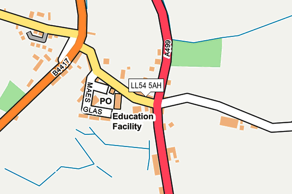 LL54 5AH map - OS OpenMap – Local (Ordnance Survey)