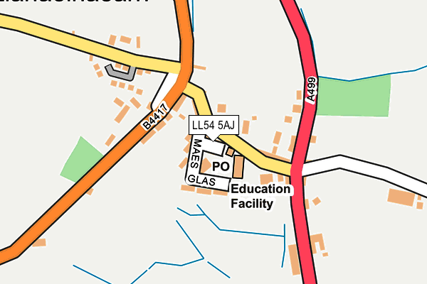 LL54 5AJ map - OS OpenMap – Local (Ordnance Survey)