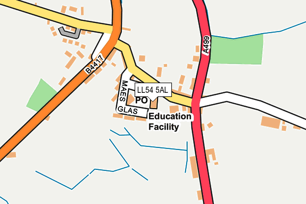 LL54 5AL map - OS OpenMap – Local (Ordnance Survey)