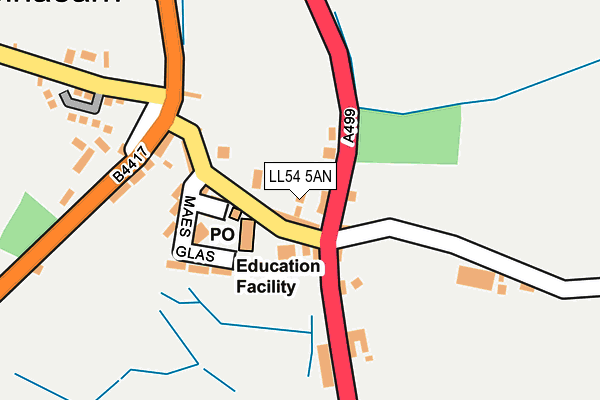 LL54 5AN map - OS OpenMap – Local (Ordnance Survey)