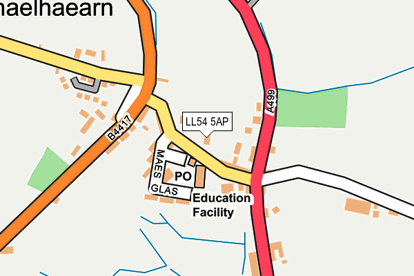 LL54 5AP map - OS OpenMap – Local (Ordnance Survey)