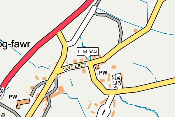 LL54 5AQ map - OS OpenMap – Local (Ordnance Survey)