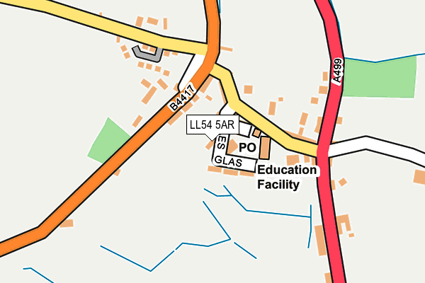 LL54 5AR map - OS OpenMap – Local (Ordnance Survey)