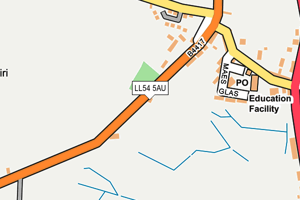 LL54 5AU map - OS OpenMap – Local (Ordnance Survey)