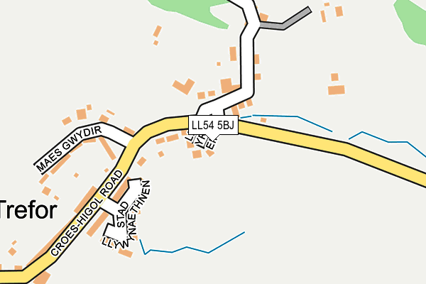 LL54 5BJ map - OS OpenMap – Local (Ordnance Survey)