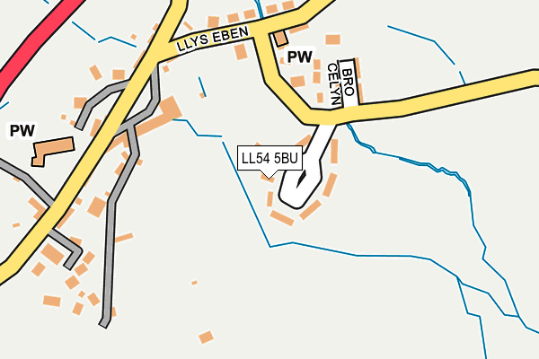LL54 5BU map - OS OpenMap – Local (Ordnance Survey)