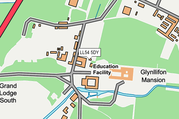 LL54 5DY map - OS OpenMap – Local (Ordnance Survey)