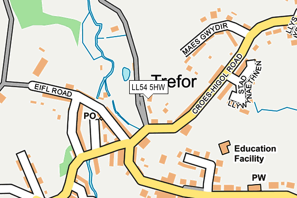 LL54 5HW map - OS OpenMap – Local (Ordnance Survey)