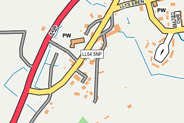 LL54 5NP map - OS OpenMap – Local (Ordnance Survey)