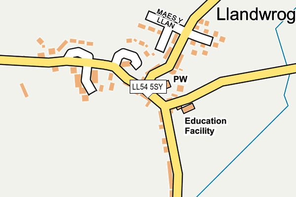 LL54 5SY map - OS OpenMap – Local (Ordnance Survey)