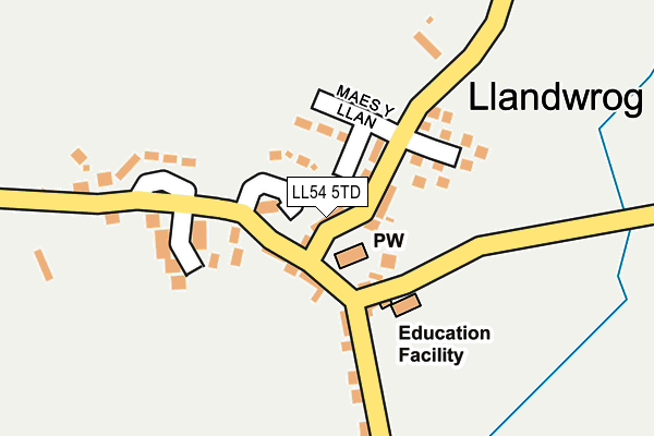 LL54 5TD map - OS OpenMap – Local (Ordnance Survey)