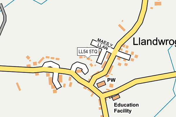 LL54 5TQ map - OS OpenMap – Local (Ordnance Survey)