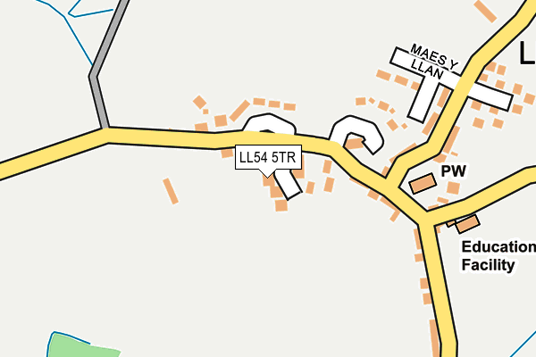 LL54 5TR map - OS OpenMap – Local (Ordnance Survey)