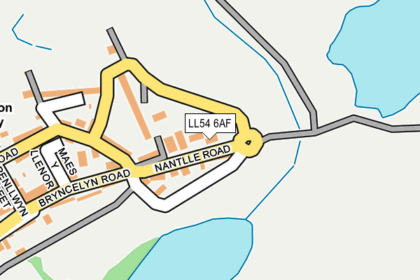 LL54 6AF map - OS OpenMap – Local (Ordnance Survey)