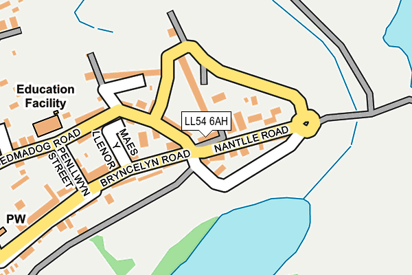 LL54 6AH map - OS OpenMap – Local (Ordnance Survey)