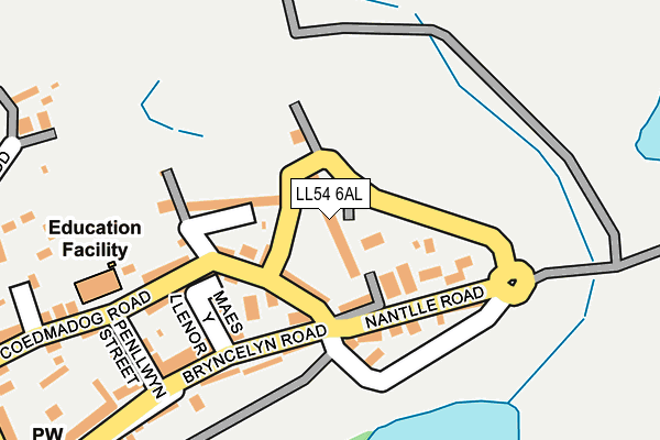 LL54 6AL map - OS OpenMap – Local (Ordnance Survey)