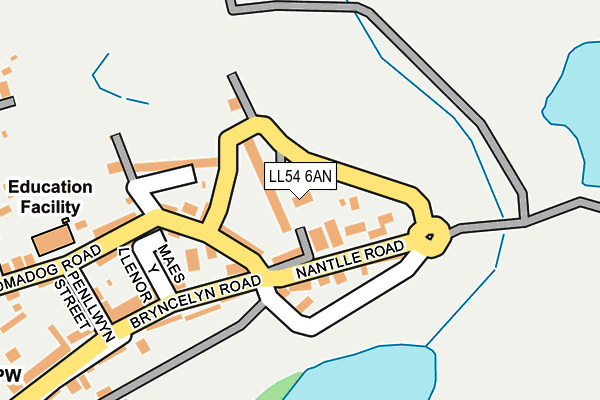 LL54 6AN map - OS OpenMap – Local (Ordnance Survey)