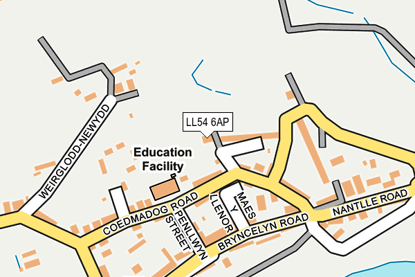 LL54 6AP map - OS OpenMap – Local (Ordnance Survey)