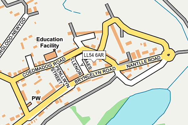 LL54 6AR map - OS OpenMap – Local (Ordnance Survey)