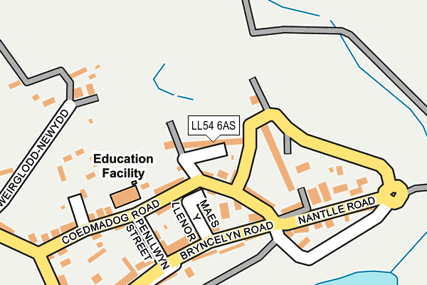 LL54 6AS map - OS OpenMap – Local (Ordnance Survey)