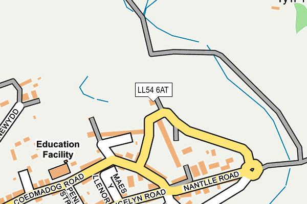 LL54 6AT map - OS OpenMap – Local (Ordnance Survey)