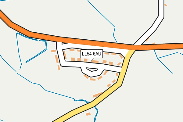 LL54 6AU map - OS OpenMap – Local (Ordnance Survey)